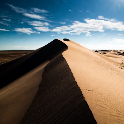 Tall sand dune in desert