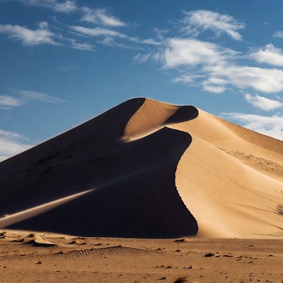 Tall sand dune in desert