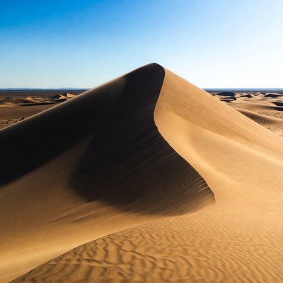 Tall sand dune in desert