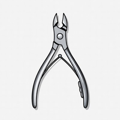 Silver nail clippers illustration