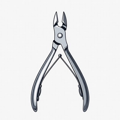 Silver nail clippers illustration