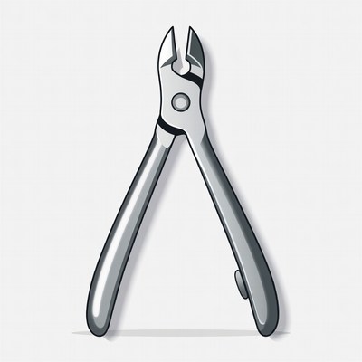 Silver wire cutters illustration