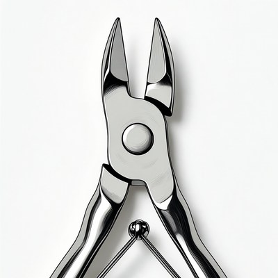 Shiny silver nail clippers