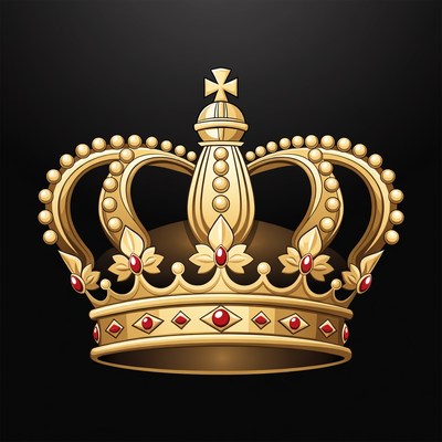 Golden Crown with Red Jewels
