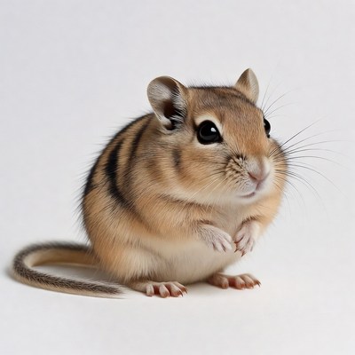 Cute chipmunk on white background
