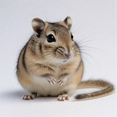 Cute gerbil on white background