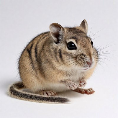 Cute gerbil on white background