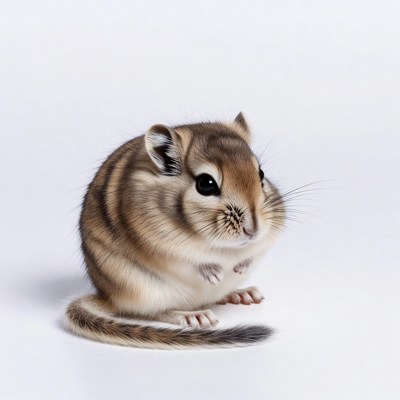 Cute Mongolian gerbil on white background