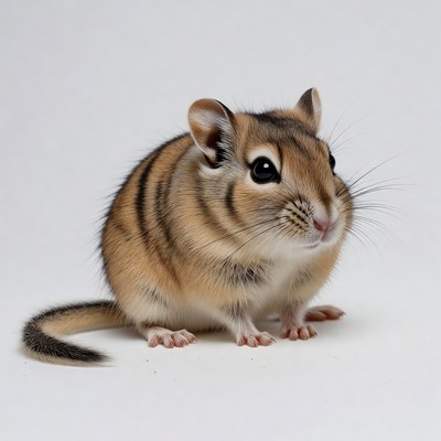 Cute gerbil on white background