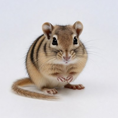 Cute chipmunk on white background