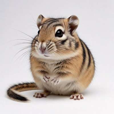 Cute chipmunk on white background