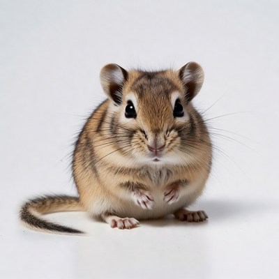Cute gerbil on white background