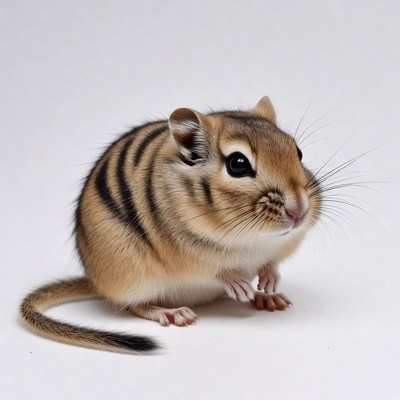 Cute chipmunk on white background