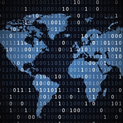 Binary Code World Map