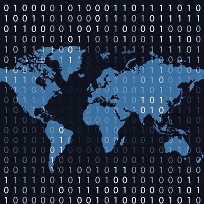 Binary Code World Map