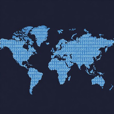 Binary Code World Map