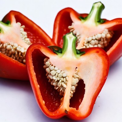 Sliced Red Bell Peppers