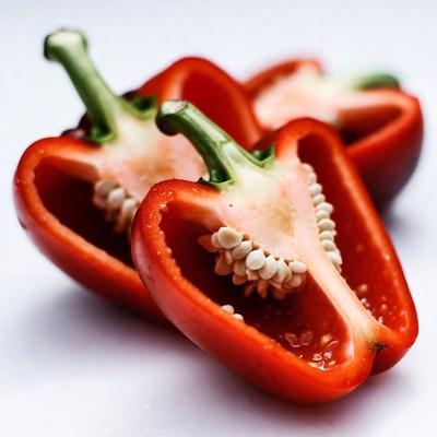 Sliced Red Bell Peppers