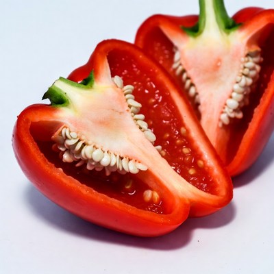 Sliced Red Bell Peppers