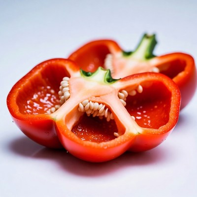 Sliced Red Bell Peppers