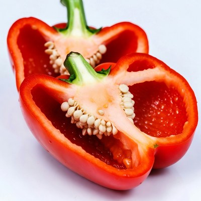 Sliced Red Bell Peppers