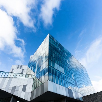 Modern Glass Building Blue Sky