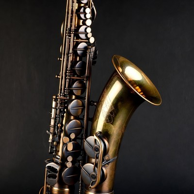 Vintage gold saxophone isolated