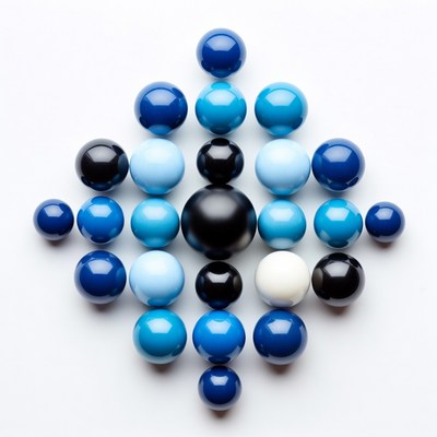 Blue and Black Spheres Diamond Pattern