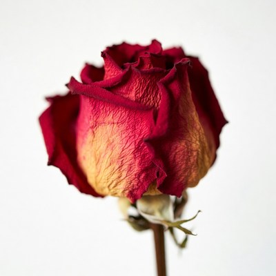 Wilted Red Rose on Stem