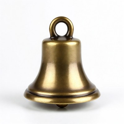 Brass Bell on White Background