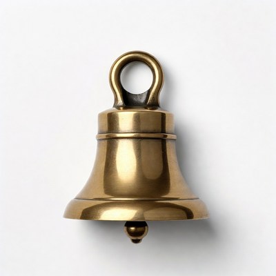 Brass Bell on White Background