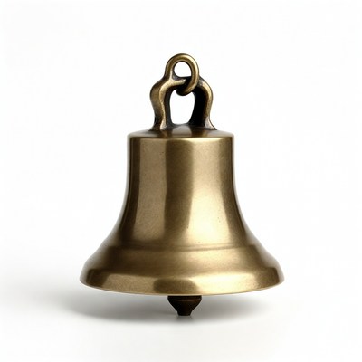 Brass Bell on White Background