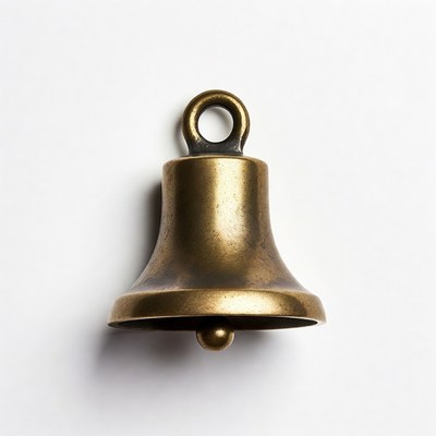 Brass Bell on White Background