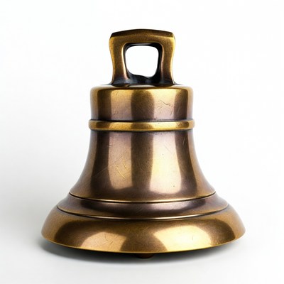 Bronze Bell on White Background