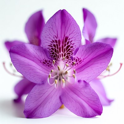 Purple impatiens flower closeup