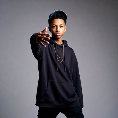 Young Black man throwing hand sign