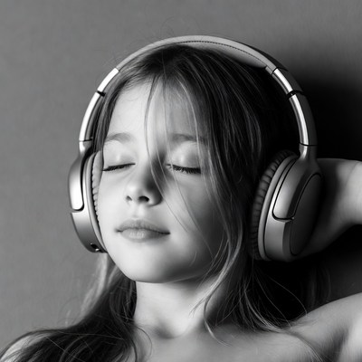 Girl listening to music with headphones