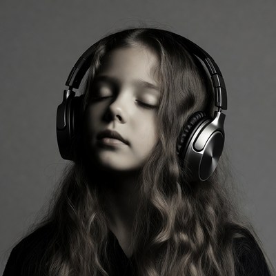 Girl listening to music with headphones