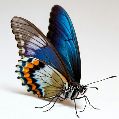 Colorful butterfly with blue wings