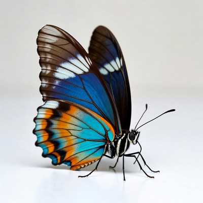 Colorful Blue Morpho Butterfly Wings Spread