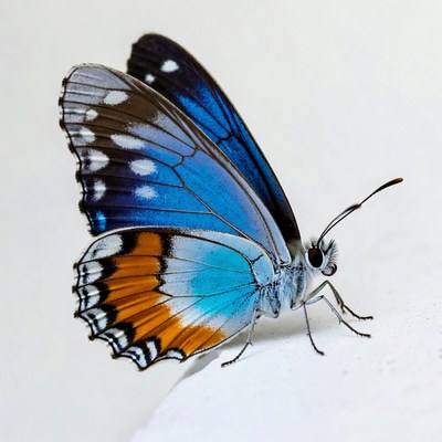 Blue butterfly with orange wings