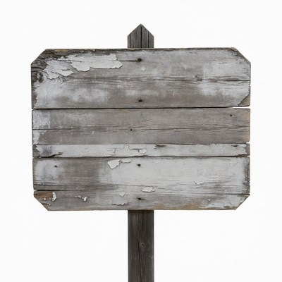 Old wooden blank sign post