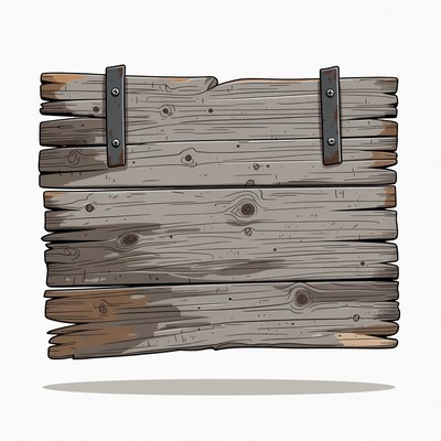 Old weathered wooden sign