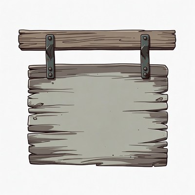 Blank wooden sign hanging