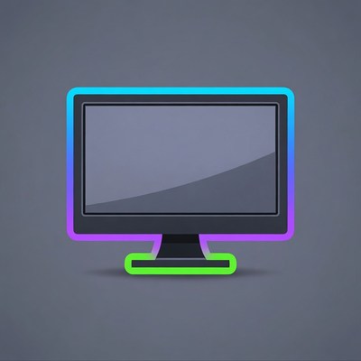 Glowing Computer Monitor Icon