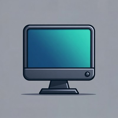 Flat illustration of computer monitor