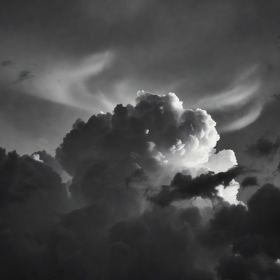 Dramatic Black and White Storm Clouds