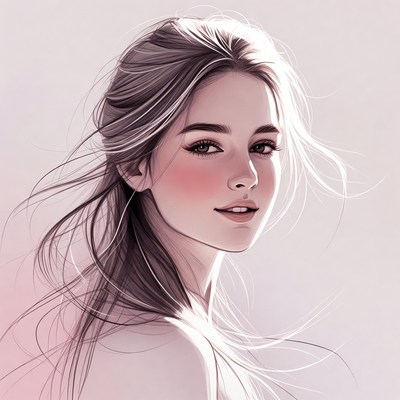 Beautiful anime girl portrait