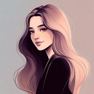 Beautiful woman with long wavy hair