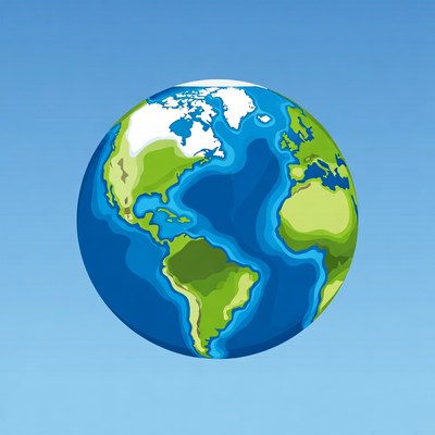 Colorful Earth Globe Illustration
